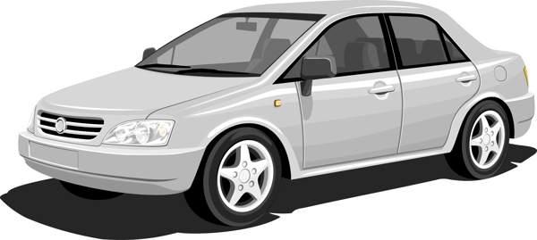 现代白色汽车设计素材图