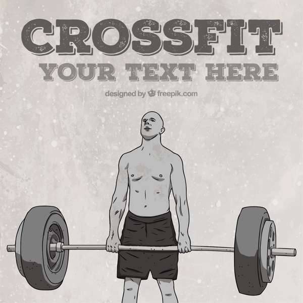 CrossFit和男子举重手绘背景