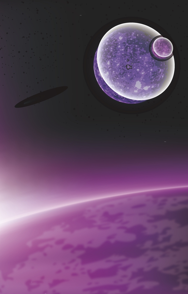 紫色太空中的圆球背景素材