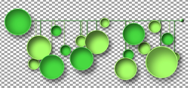 圆形绿色图案排版图