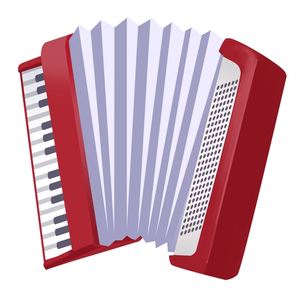 红色卡通手风琴