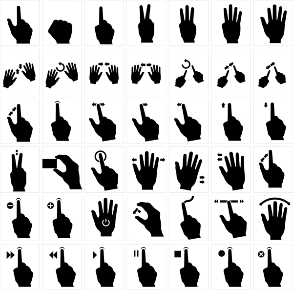 各种常用指示手势矢量素材