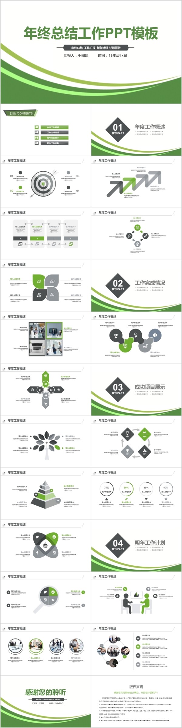 年终总结工作汇报新年计划策划ppt模版