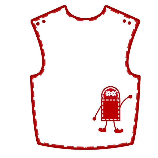 红色的服饰边框插画