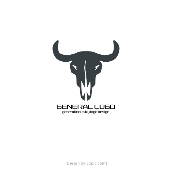 牛头图形通用标志logo
