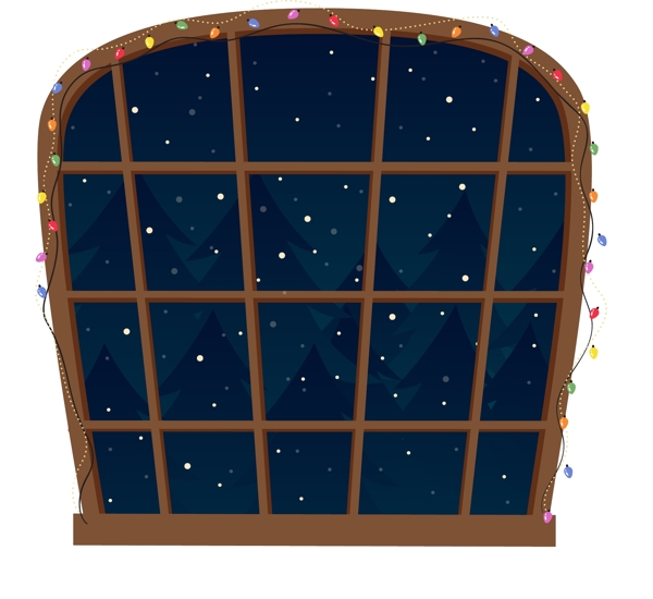 格子窗户和星空原创元素