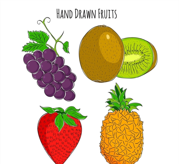 彩色手绘水果图片