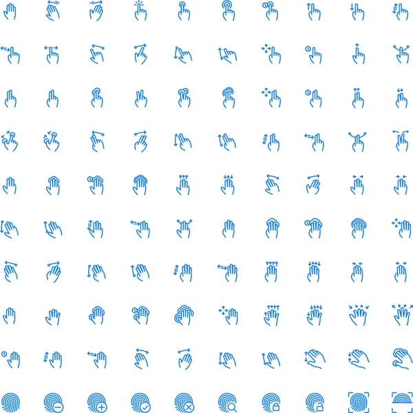 100个手势UI图标图片
