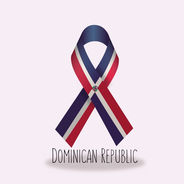 多米尼加共和国国旗丝带设计矢量素材
