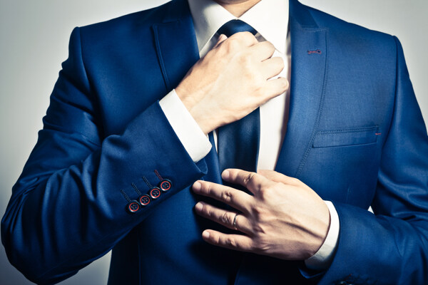 蓝色领带商务男人图片
