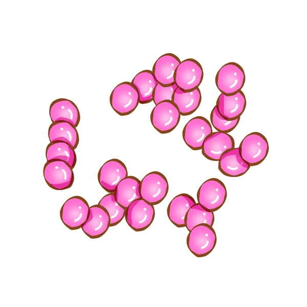 粉色小球细菌插画
