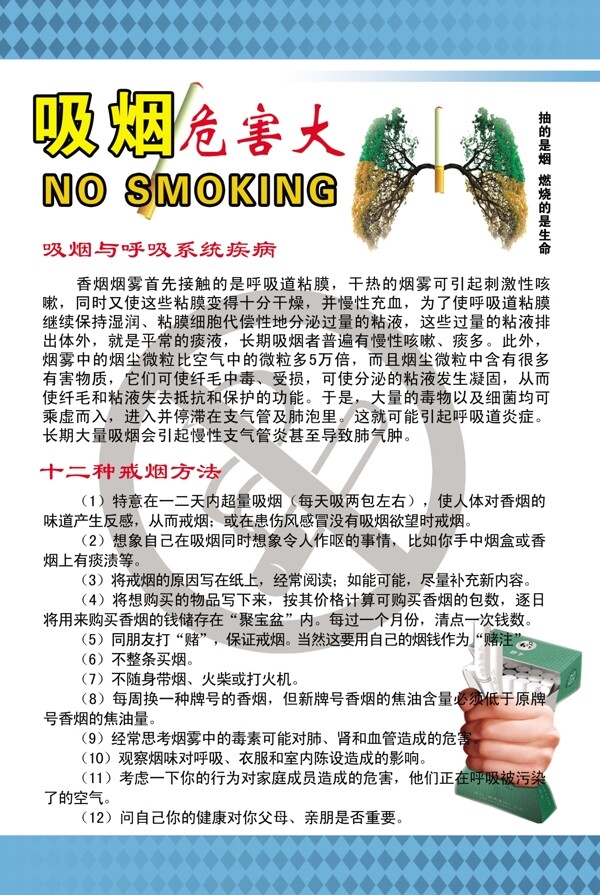 吸烟危害展板图片