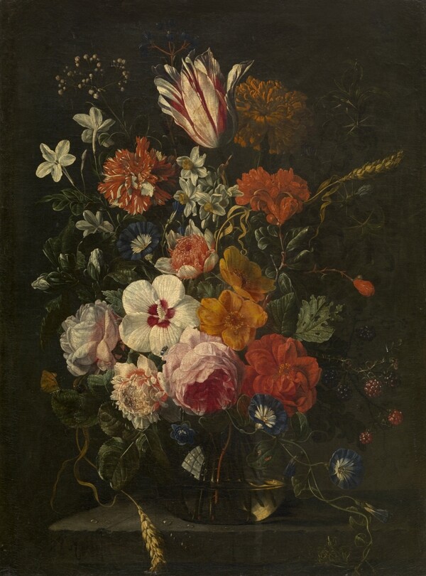 AbrahamMignonFlowersinaVase花卉水果蔬菜器皿静物印象画派写实主义油画装饰画