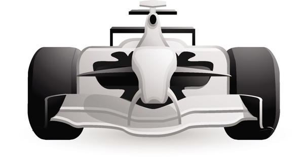F1赛车的白色Lite体育图标