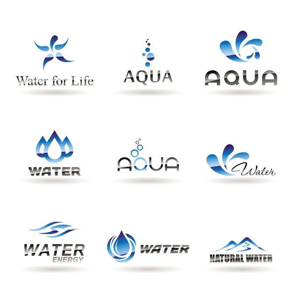 水流水滴企业logo设计图片