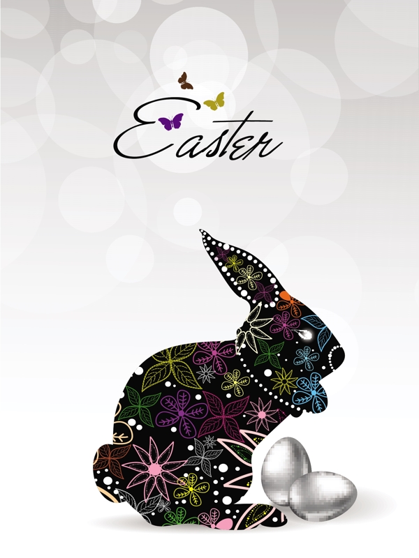 快乐的复活节小兔和彩蛋
