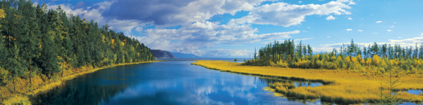 美丽宽幅湖泊风景图片