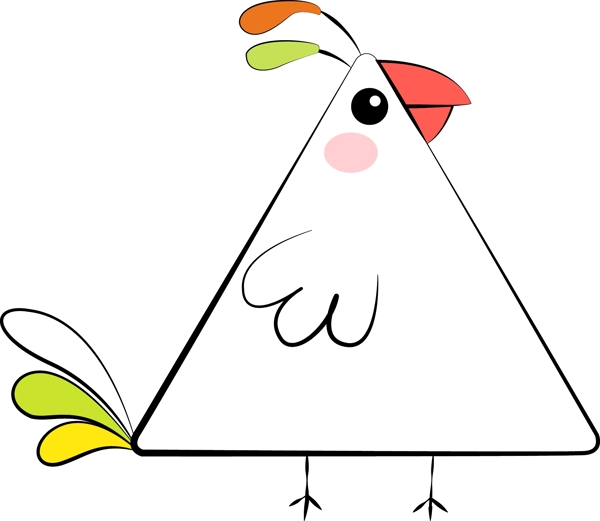 简约手绘三角形母鸡可商用
