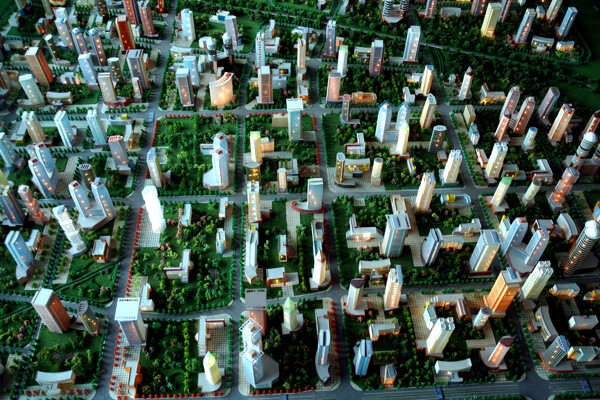 绿化小区高楼城市建筑图片