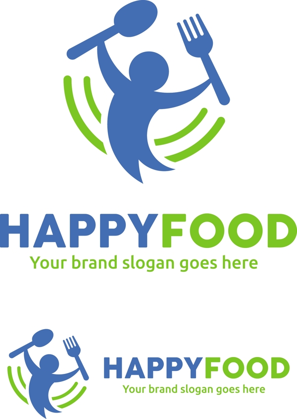 快乐食物LOGO元素设计矢量素材