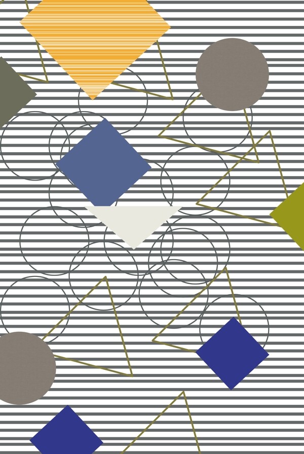 现代简约三角方块北欧几何地毯图案地垫设计