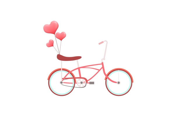 情人节红色的自行车