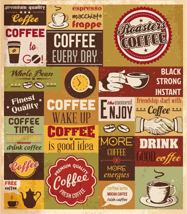 咖啡标签标志设计矢量素材