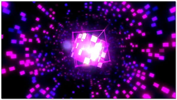 魔方荧光粒子发散视频素材