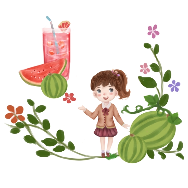 夏天的西瓜果汁