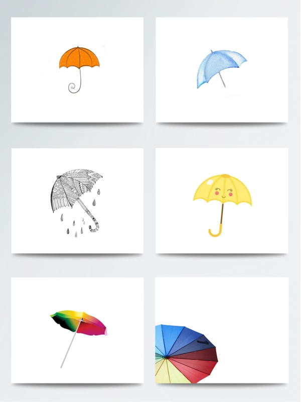 唯美可爱手绘雨伞