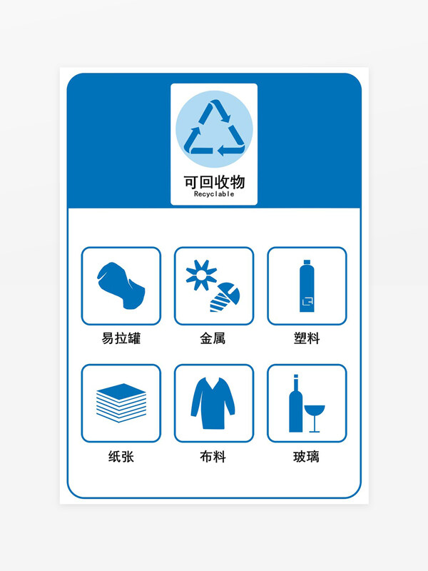 可回收物垃圾分类标识图标