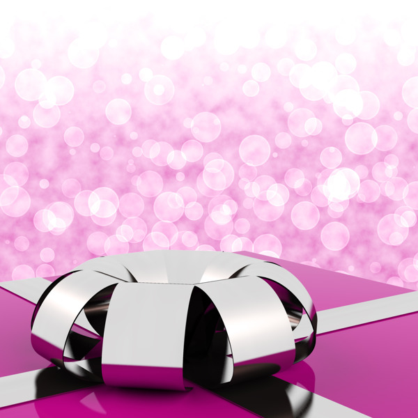 粉红礼盒背景虚化背景与妇女的生日