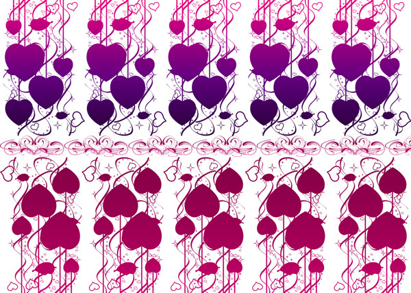 心型花纹紫红图片