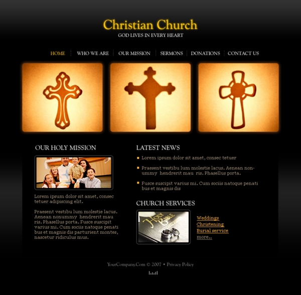 国外网页设计黑黄宗教