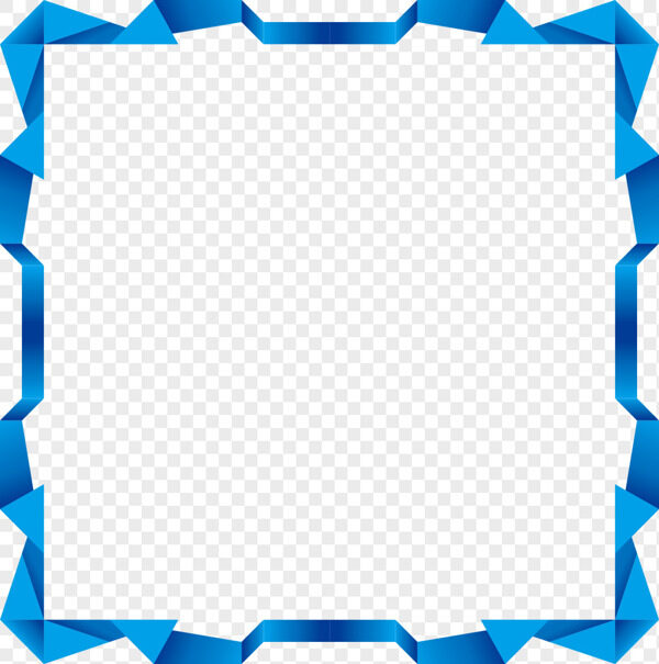 蓝色折纸感创意波浪简约装饰边框