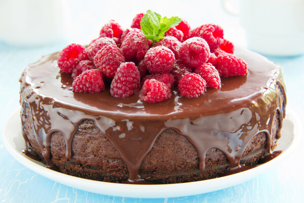 树莓巧克力生日蛋糕图片