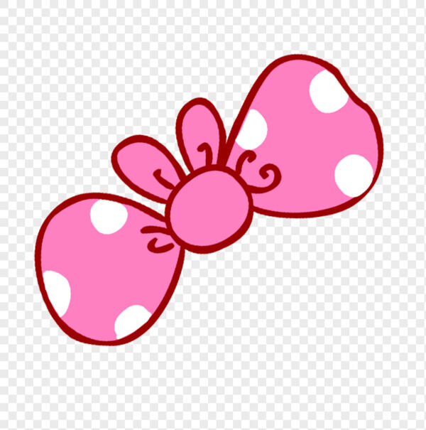 卡通手绘粉色兔子可爱蝴蝶结白色波点头饰