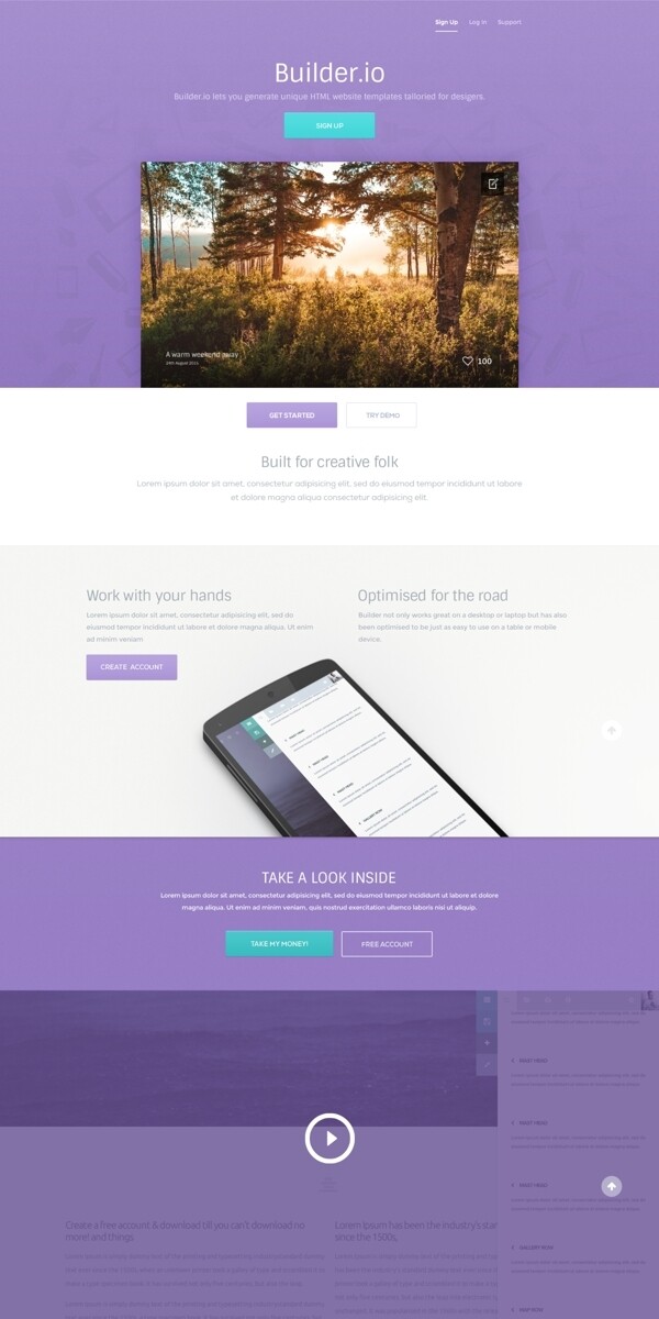 紫色企业建设网站模板设计