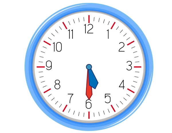 矢量蓝色钟表时间元素