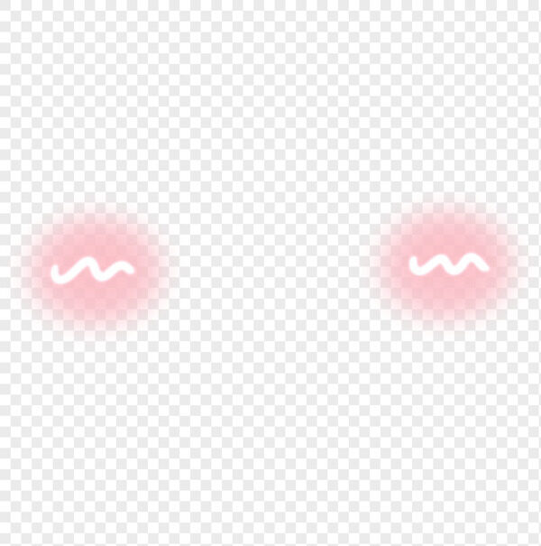 手绘白色波浪粉色害羞小腮红表情