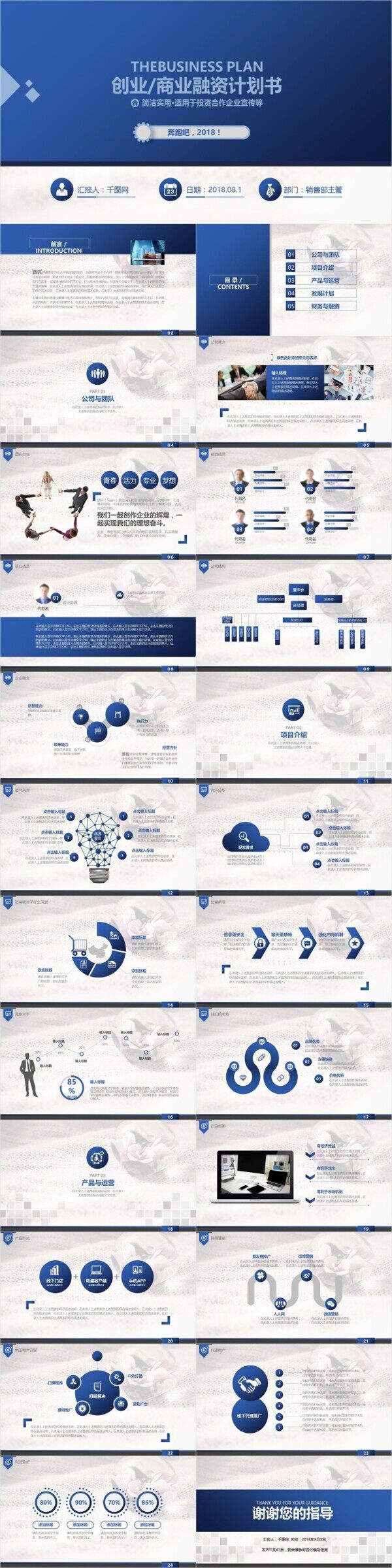 简洁实用商业计划书PPT模板