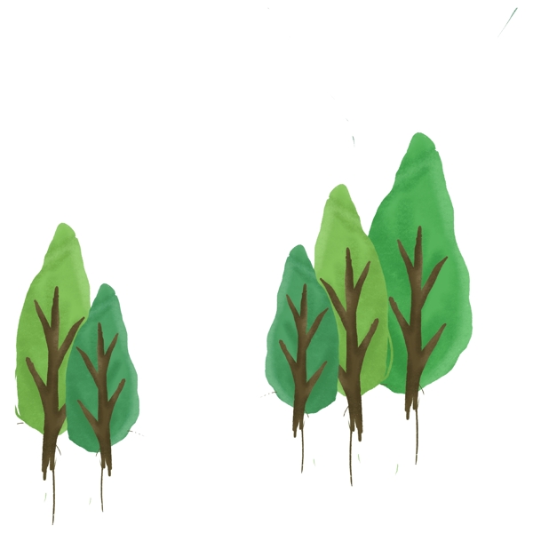 绿色简单小树图案素材