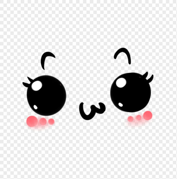 圆圆卖萌大眼睛翘睫毛害羞粉色腮红手绘表情包