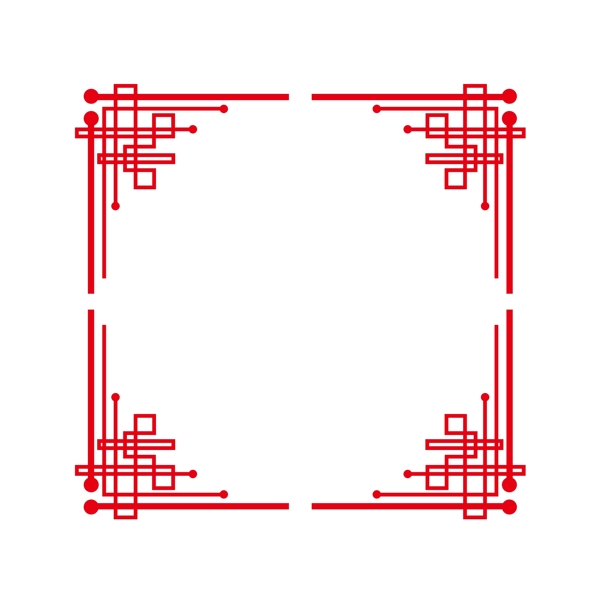 简约大气中国风边框创意古典红色中式边框