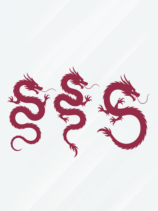创意红色中国龙装饰图案
