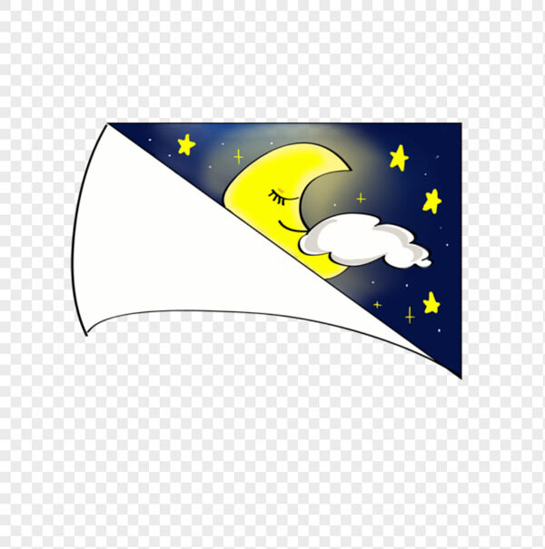 卡通手绘手撕感夜黑风高弯弯月亮睡觉小星星亮晶晶