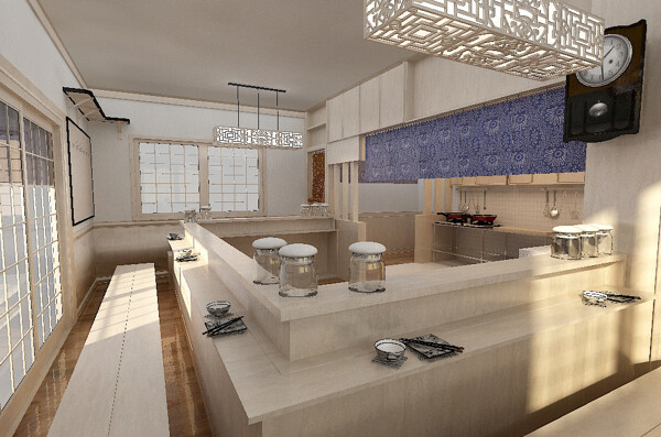 现代日式厨房空间