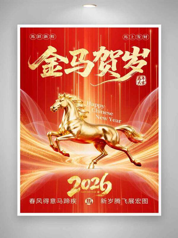 金马贺岁2026马年大吉新年海报