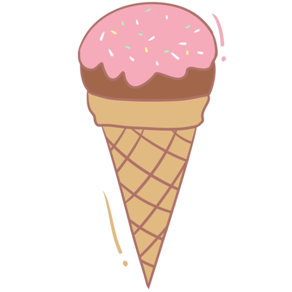 蛋筒粉色冰淇淋