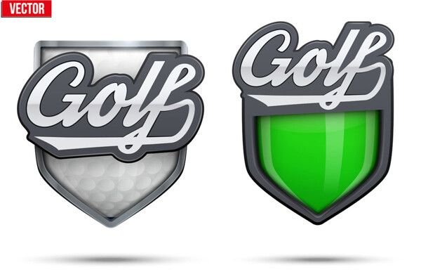 高尔夫盾牌徽标图片